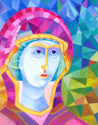 Obraz religijny nowoczesny - Ikona Madonna Mozaikowa