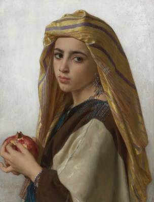 Portret dziewczyny z granatem - portret olejny W.A.Bouguereau