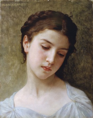Portret kobiecy - W.A.Bouguereau, Głowa dziewczynki - reprodukcja