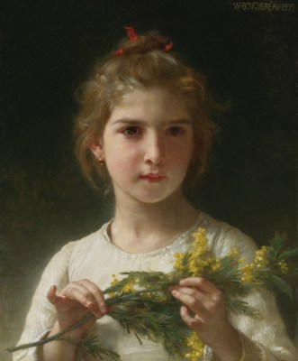 Portret dziewczynki z mimozą - W.A.Bouguereau - obraz olejny reprodukcja