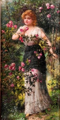 Hans Zatzka – Kobieta i róże