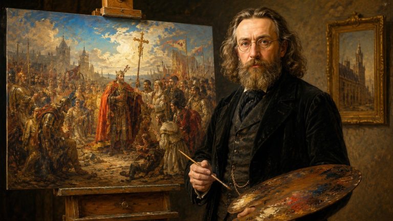 Jan Matejko — malarz, który opowiedział dzieje Polski i stworzył narodową ikonografię Jan Matejko i jego najsłynniejsze obrazy – Bitwa pod Grunwaldem, Hołd pruski, Stańczyk. Poznaj malarza, który uwiecznił historię Polski.